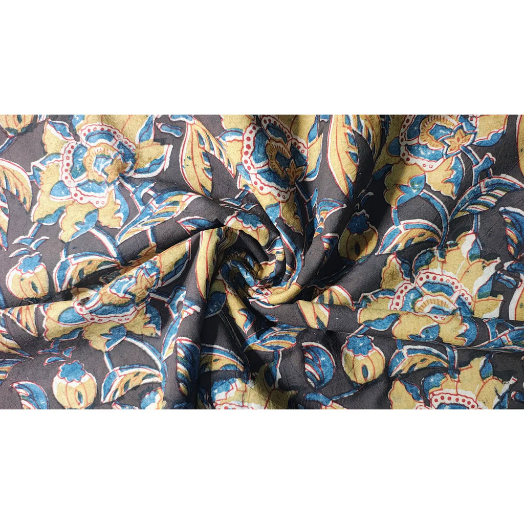 Handblock Floral Printed Kalamkari Fabric