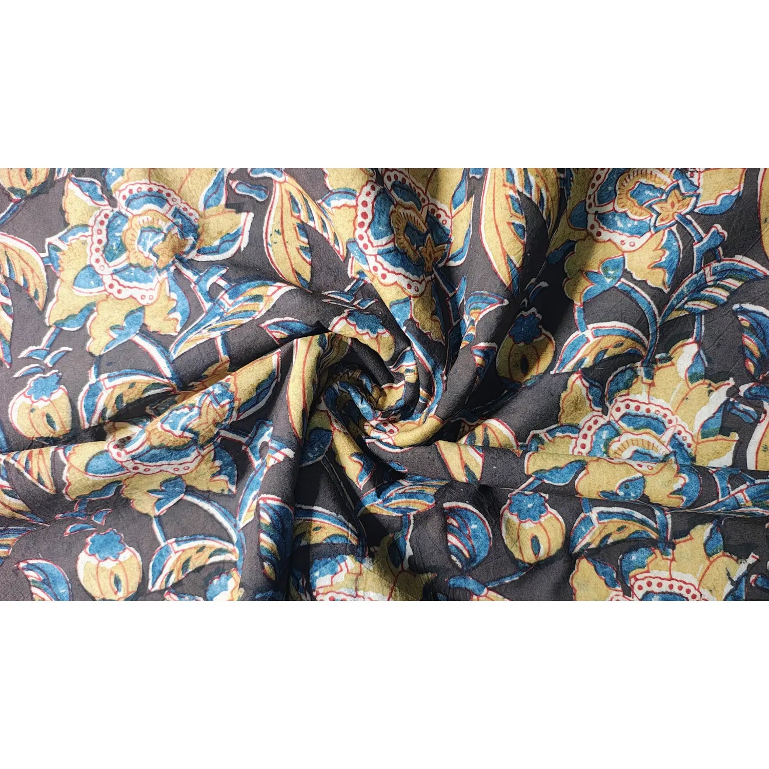 Handblock Floral Printed Kalamkari Fabric