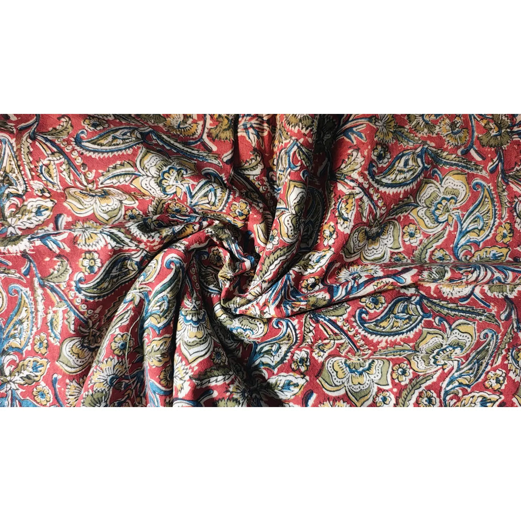 Handblock Floral Printed Kalamkari Fabric