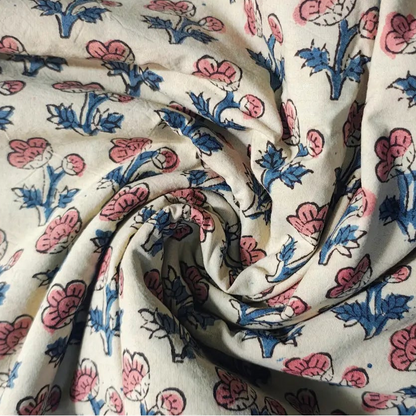 Handblock Floral Printed Kalamkari Fabric