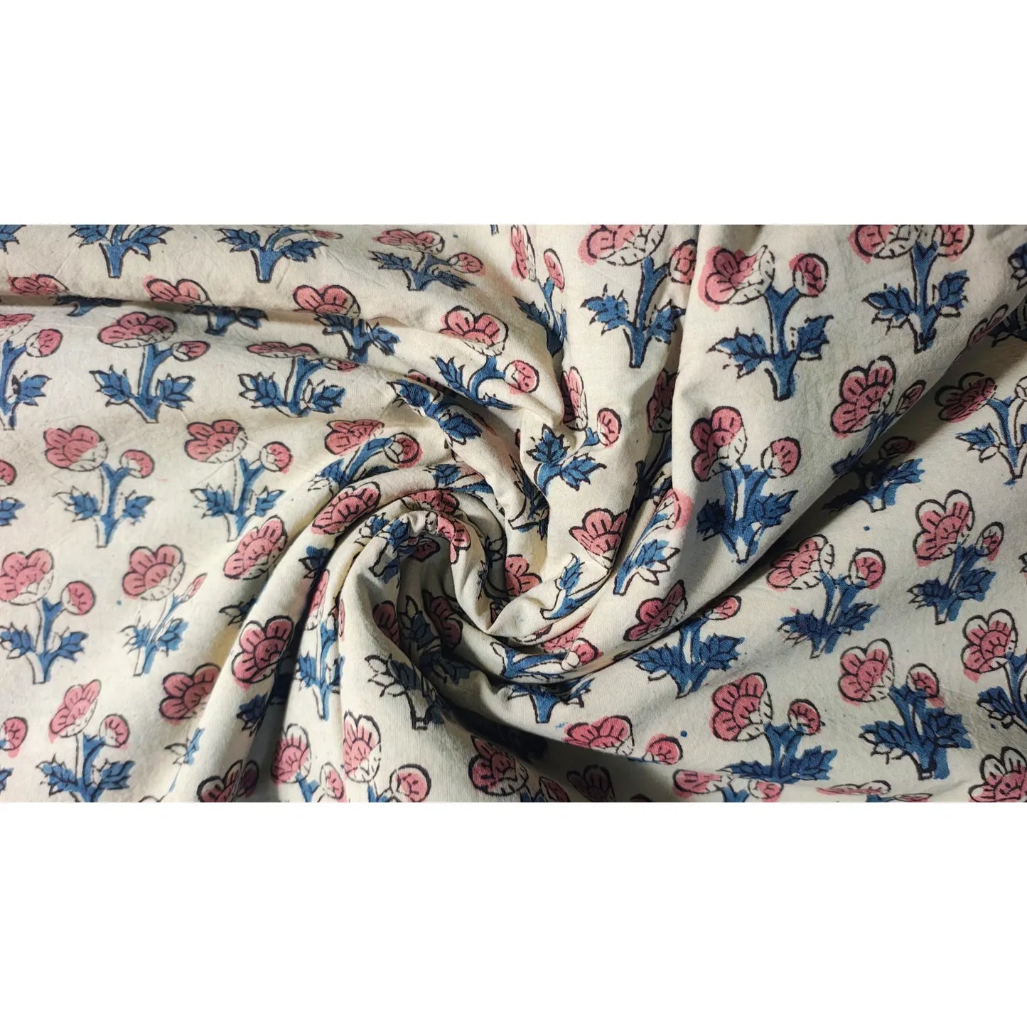Handblock Floral Printed Kalamkari Fabric