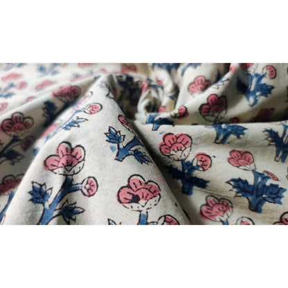 Handblock Floral Printed Kalamkari Fabric