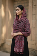 Ajrakh Printed Cotton Stole for Women | Maroon Ethnic Scarf with Tassels | 55x210 cm | Traditional Indian Dupatta