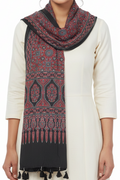 Ajrakh Printed Cotton Stole for Women Ethnic Scarf with Tassels | Traditional Indian Dupatta