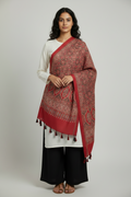 Ajrakh Printed Cotton Stole for Women Ethnic Scarf with Tassels | Traditional Indian Dupatta