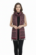 Ajrakh Printed Cotton Stole for Women Ethnic Scarf with Tassels | Traditional Indian Dupatta