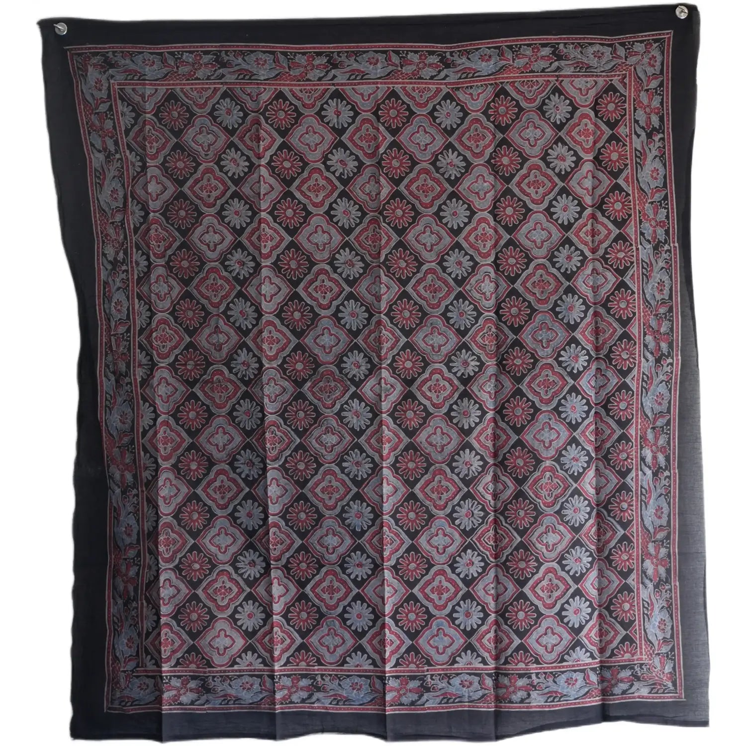 Ajrakh Hand Block Print Brown Color Cotton Scarf | Traditional Geometric Print | 120×105 cm