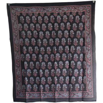 Ajrakh Hand Block Print Brown Color Cotton Scarf | Traditional Geometric Print | 120×105 cm
