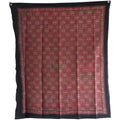 Ajrakh Hand Block Print Maroon Color Cotton Scarf | Traditional Geometric Print | 120×105 cm