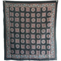 Ajrakh Hand Block Print Black Color Cotton Scarf | Traditional Geometric Print | 120×105 cm