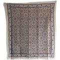 Ajrakh Hand Block Print Beige Color Cotton Scarf | Traditional Geometric Print | 120×105 cm