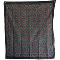 Ajrakh Hand Block Print Black Color Cotton Scarf | Traditional Geometric Print | 120×105 cm