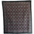 Ajrakh Hand Block Print Black Color Cotton Scarf | Traditional Geometric Print | 120×105 cm