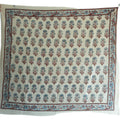 Ajrakh Hand Block Print Beige Color Cotton Scarf | Traditional Geometric Print | 120×105 cm