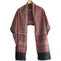 Ajrakh Hand Block Print Maroon Color Cotton Stole | Traditional Geometric Print | L210 X W55 cm