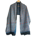 Ajrakh Hand Block Print Blue Color viscose Stole | Traditional Geometric Print | L210 X W55 cm