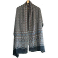 Ajrakh Hand Block Print Grey Color Viscose Stole | Traditional Geometric Print | L220 X W55 cm