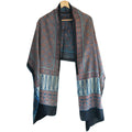 Ajrakh Hand Block Print Navy Color Viscose Stole | Traditional Geometric Print | L220 X W55 cm