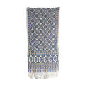 Ajrakh Hand Block Printed Modal Silk Stole – white and Grey Floral, 210x55cm