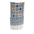 Ajrakh Hand Block Printed Modal Silk Stole – Blue and White Floral, 210x55cm
