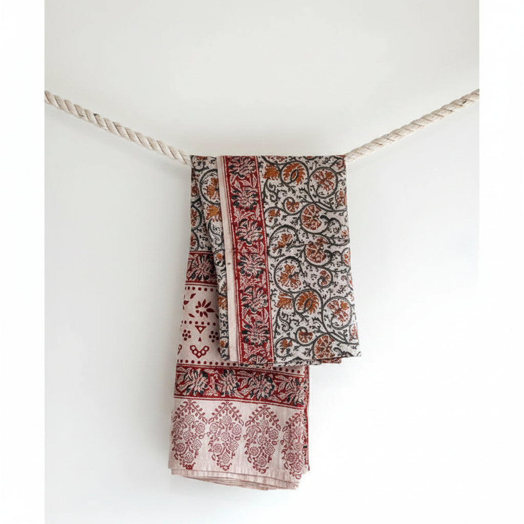 Kalamkari Hand Block Printed Cotton Dupatta – Women's Stole, Short & Standard Sizes
