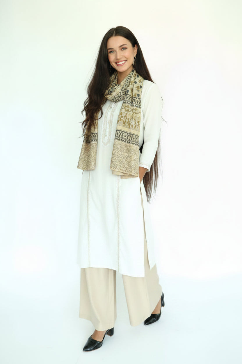 Hand Block Printed Kalamkari Cotton stole