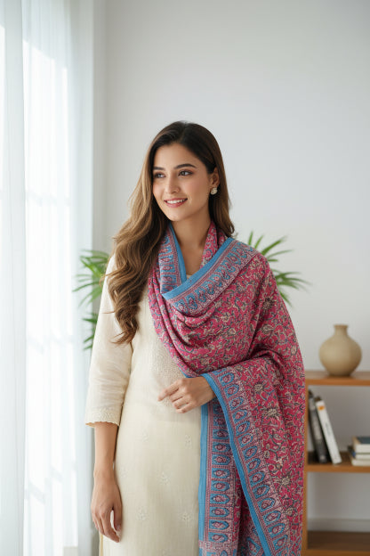 Hand Block Printed Kalamkari Cotton dupatta