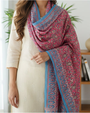 Hand Block Printed Kalamkari Cotton dupatta
