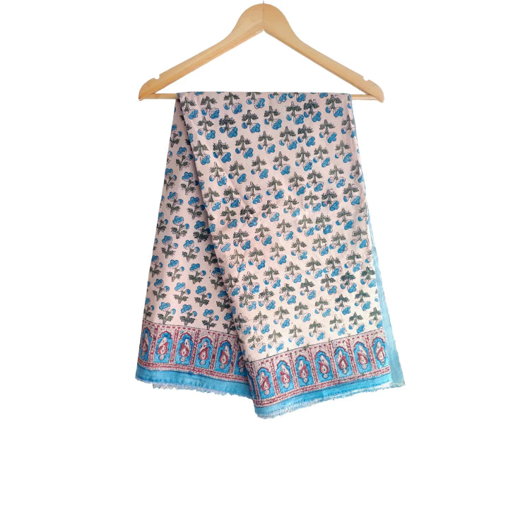Hand Block Printed Kalamkari Cotton dupatta