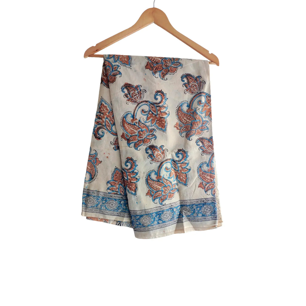 Hand Block Printed Kalamkari Cotton dupatta