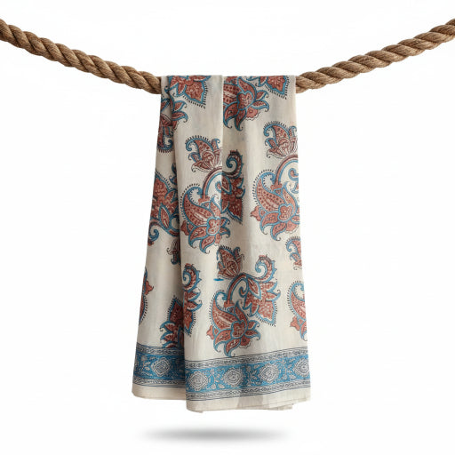Hand Block Printed Kalamkari Cotton dupatta