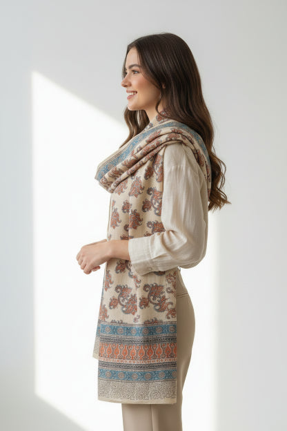 Hand Block Printed Kalamkari Cotton dupatta