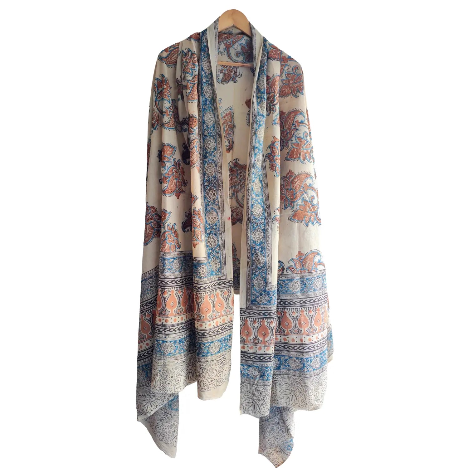 Hand Block Printed Kalamkari Cotton dupatta