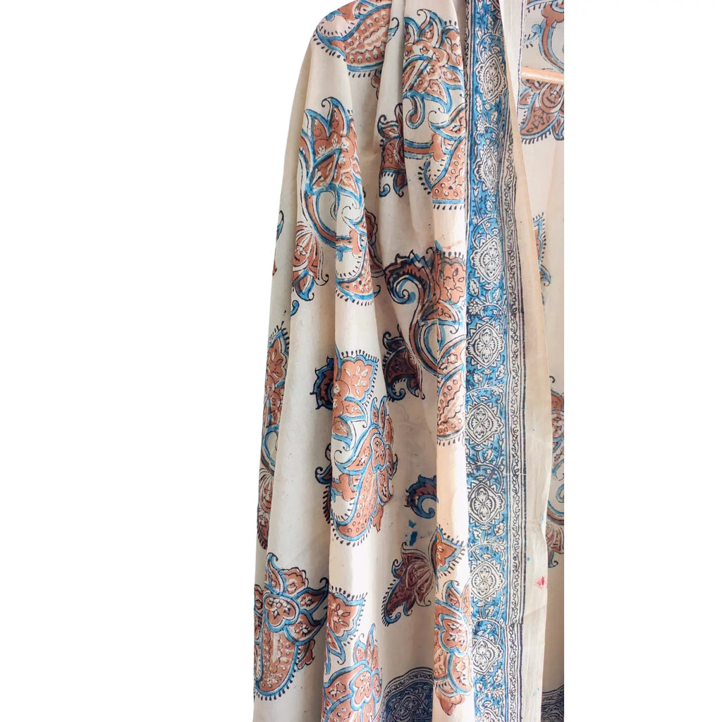 Hand Block Printed Kalamkari Cotton dupatta