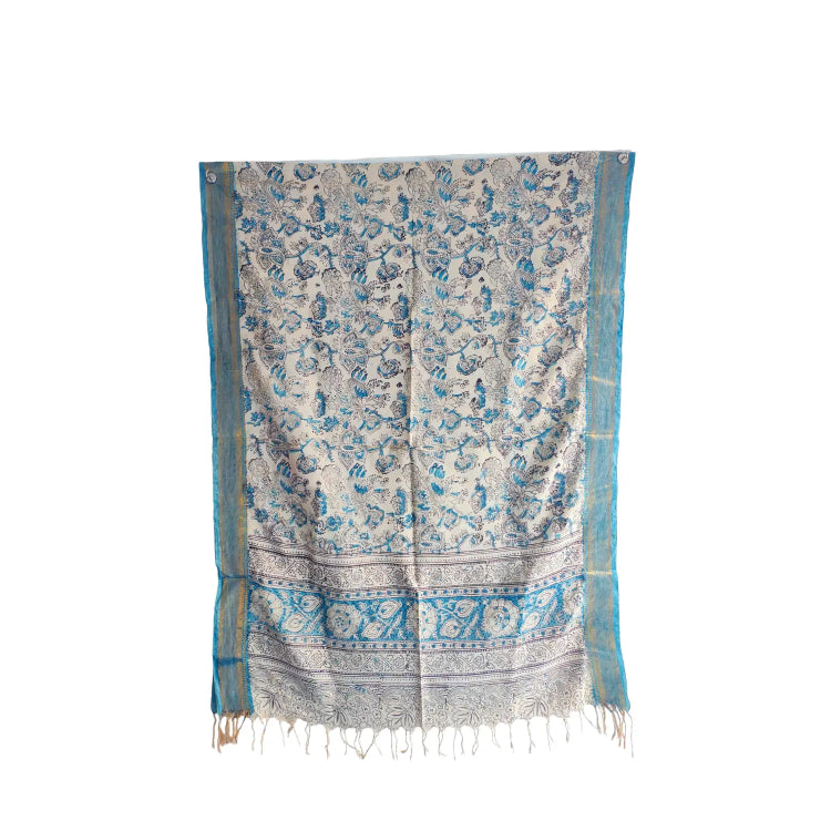 Hand Block Printed Kalamkari Cotton dupatta