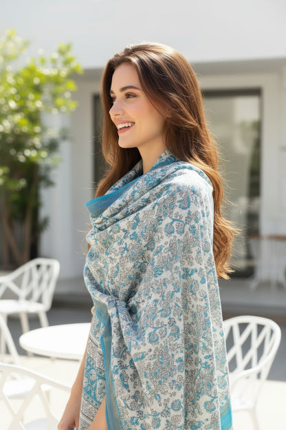 Hand Block Printed Kalamkari Cotton dupatta