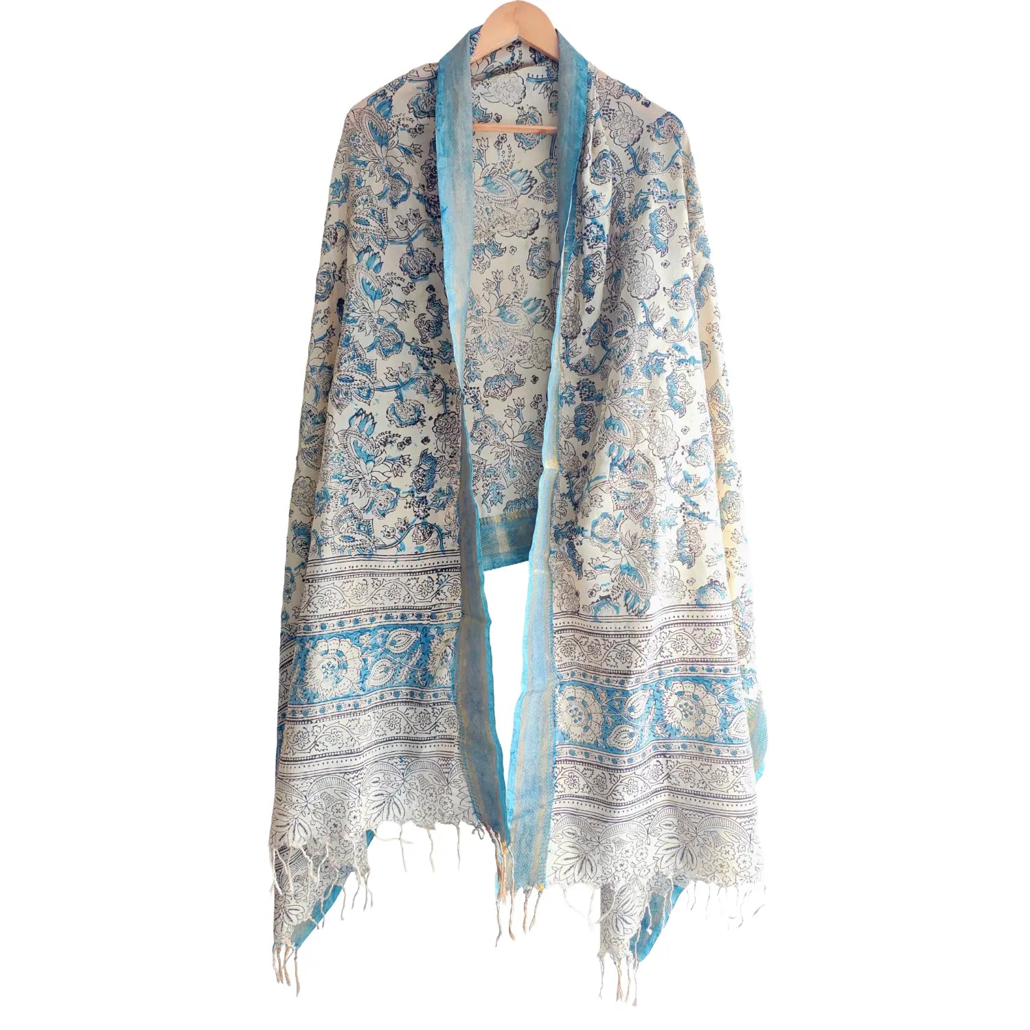 Hand Block Printed Kalamkari Cotton dupatta