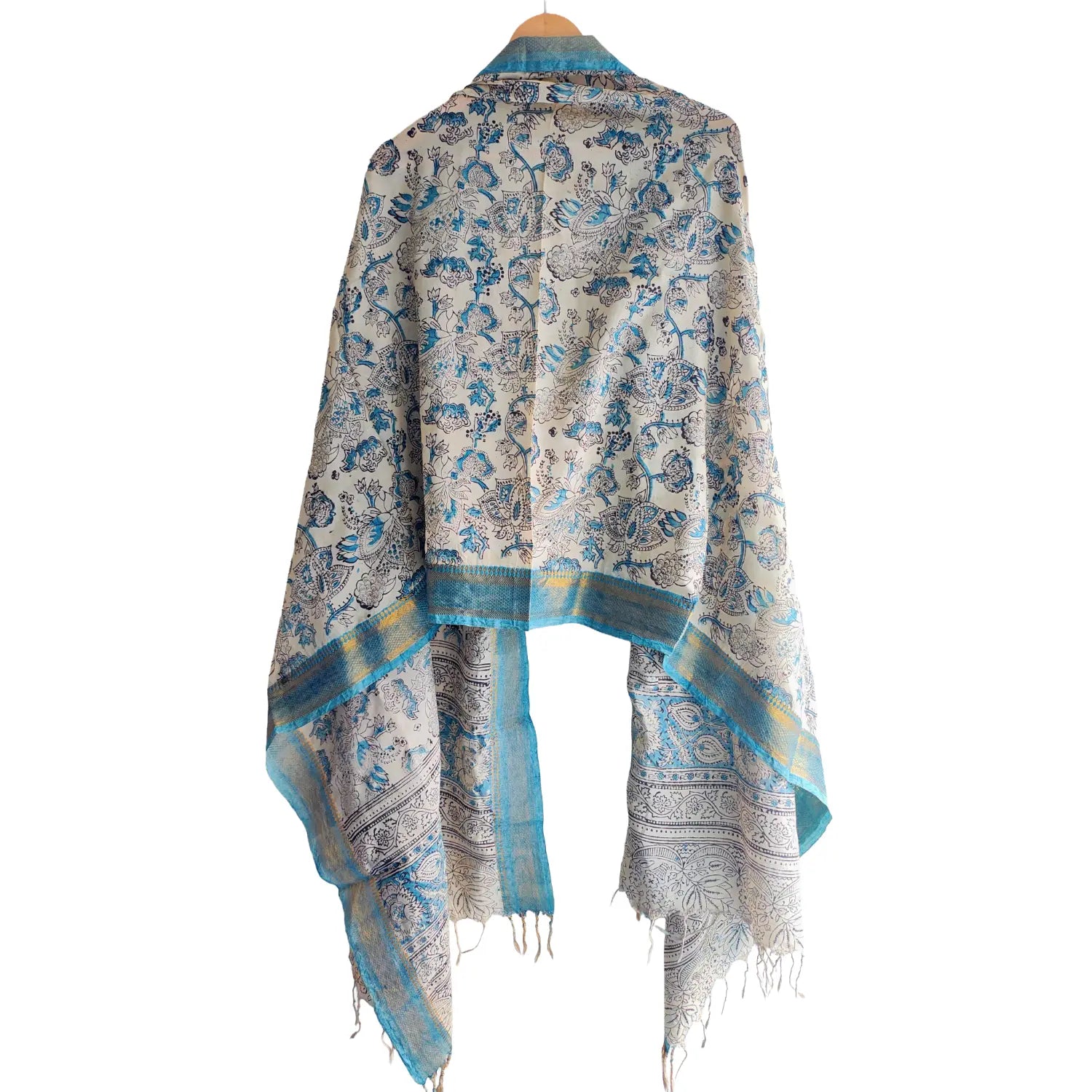 Hand Block Printed Kalamkari Cotton dupatta