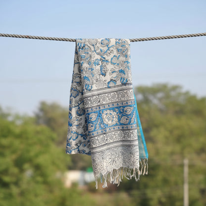 Hand Block Printed Kalamkari Cotton dupatta