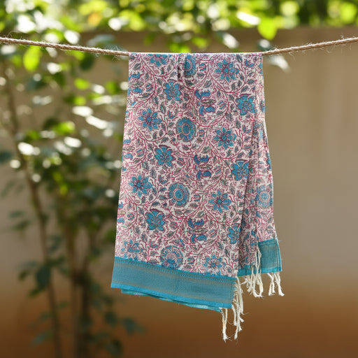 Hand Block Printed Kalamkari Cotton dupatta
