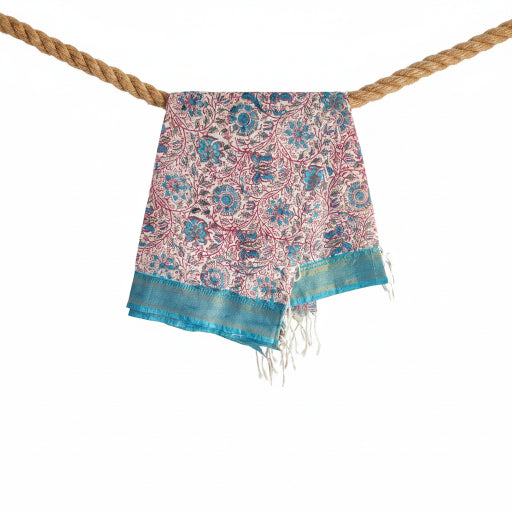 Hand Block Printed Kalamkari Cotton dupatta