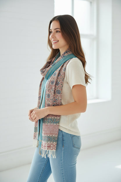 Hand Block Printed Kalamkari Cotton dupatta