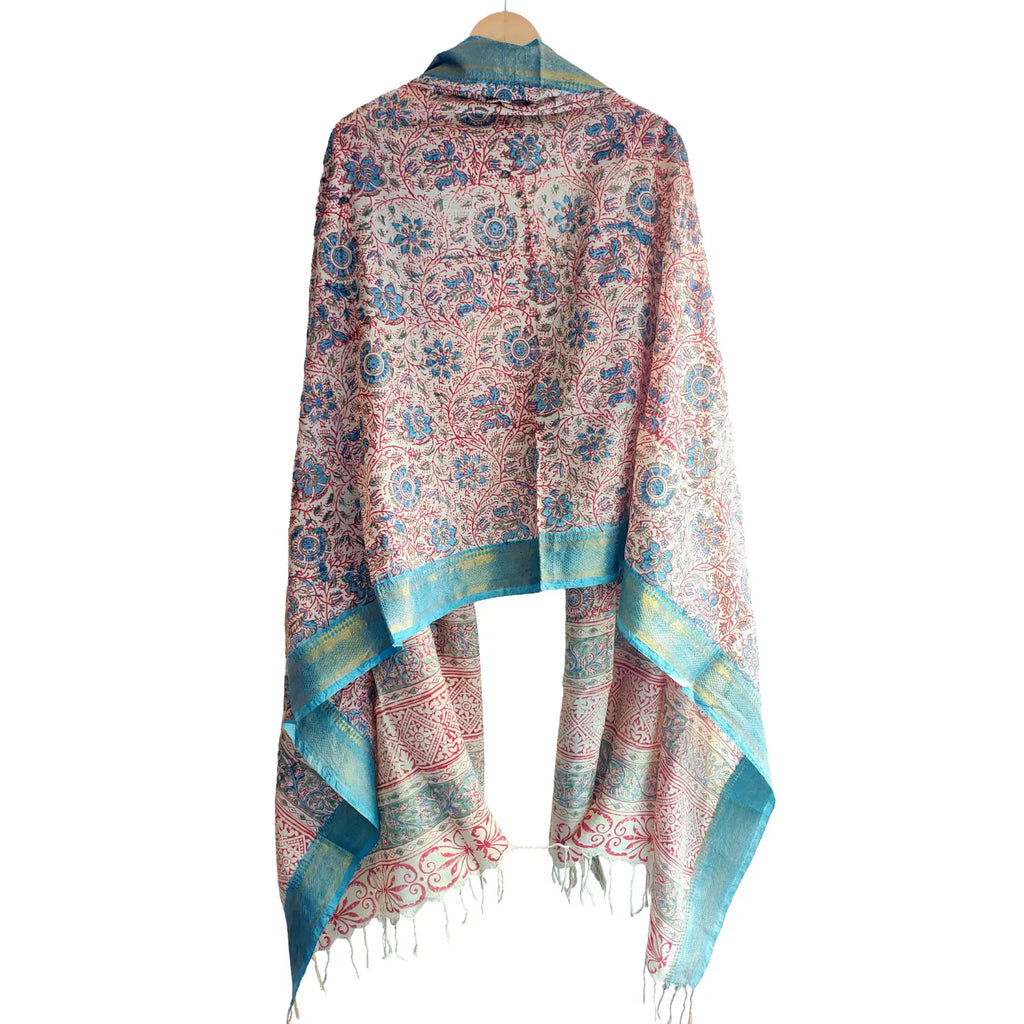 Hand Block Printed Kalamkari Cotton dupatta