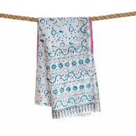 Kalamkari Hand Block Printed Modal Silk Stole – Pure White Jaal Print, 210x55cm