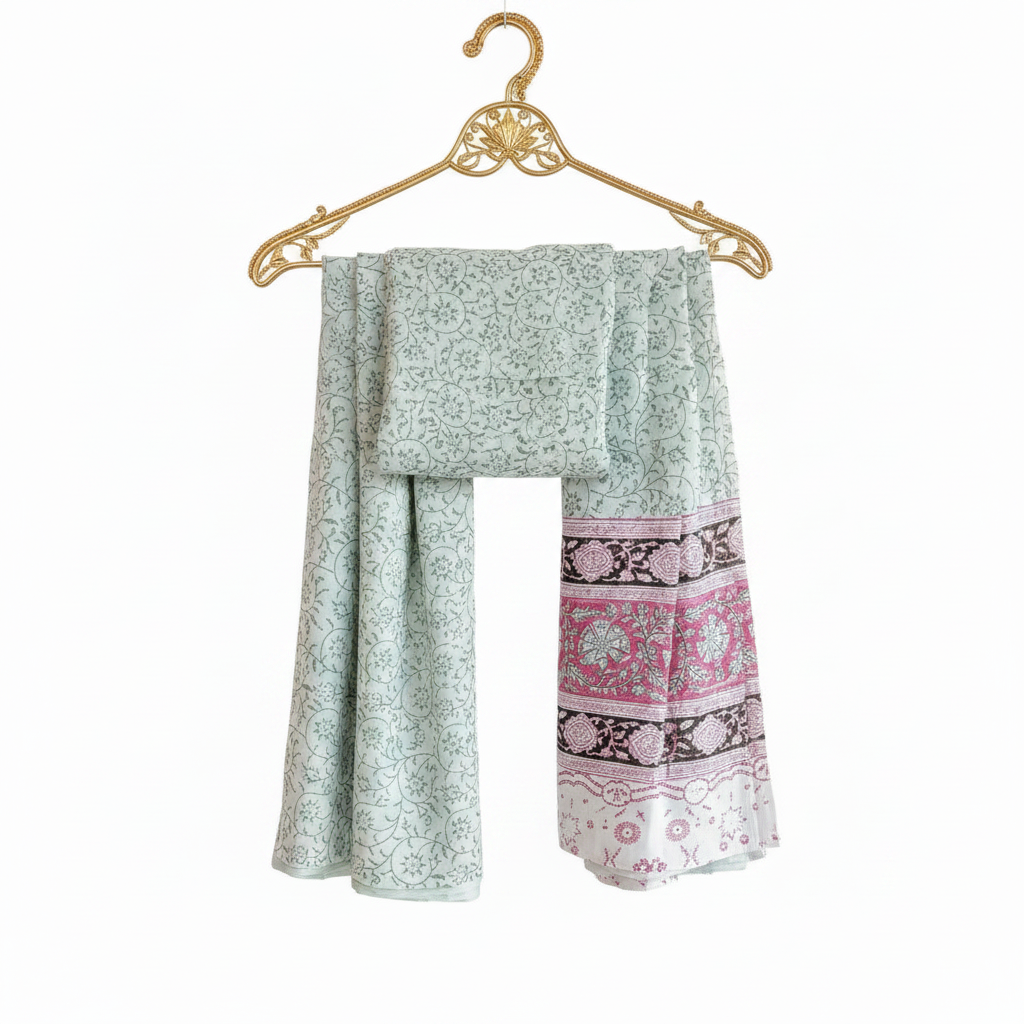 Hand Block Printed Kalamkari Cotton stole