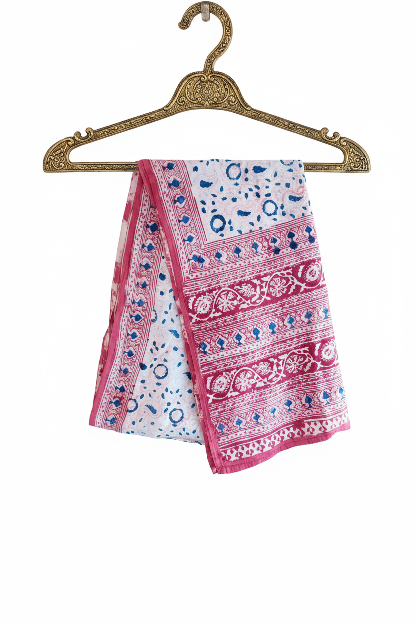 Hand Block Printed Kalamkari Cotton stole