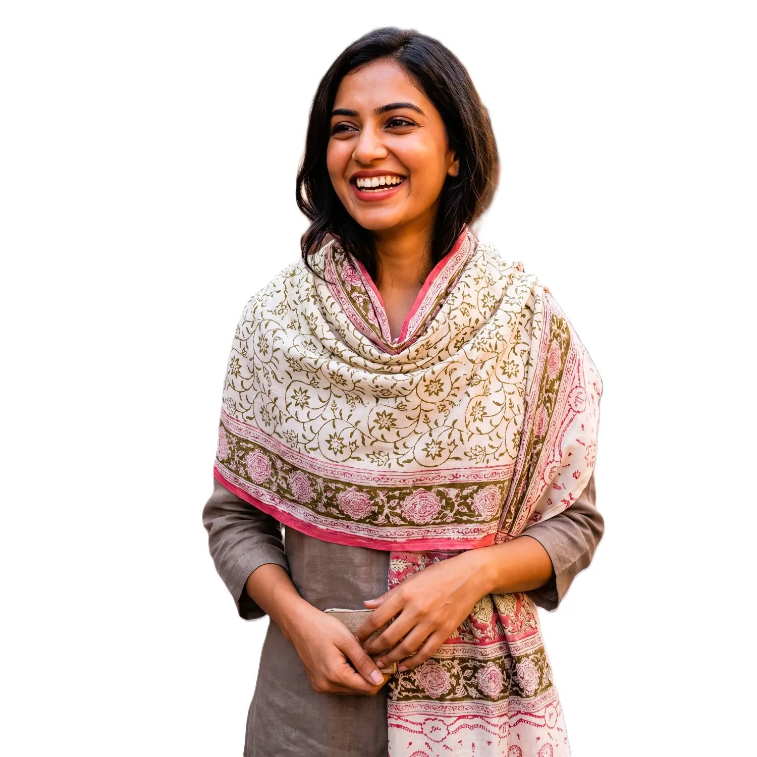 Hand Block Printed Kalamkari Cotton stole