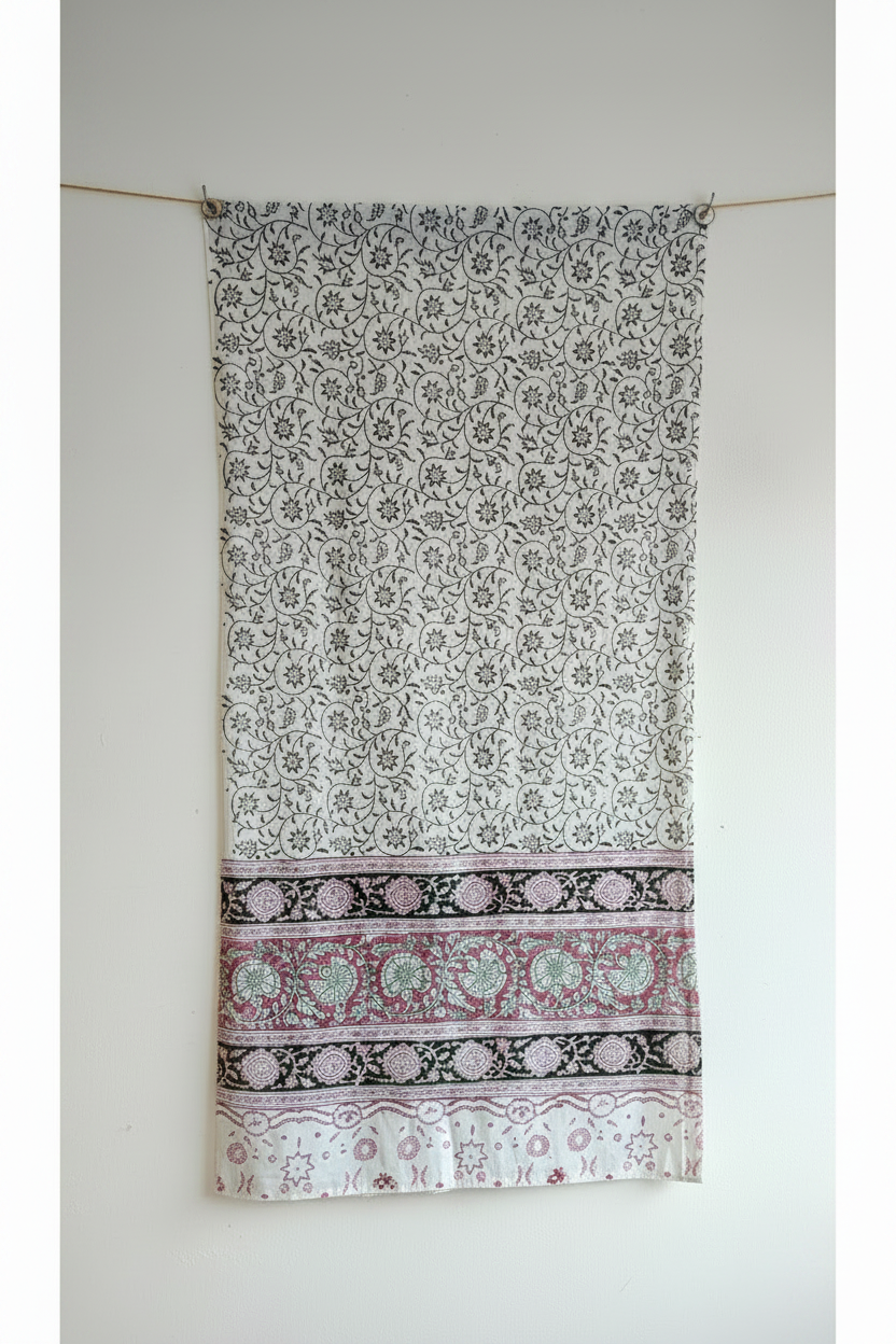 Hand Block Printed Kalamkari Cotton stole