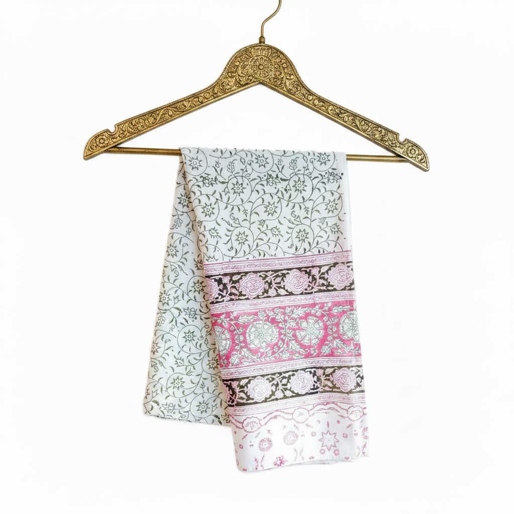 Hand Block Printed Kalamkari Cotton stole