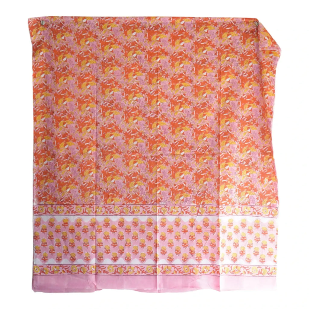 Bagru Hand Block Floral Printed Cotton Mulmul Dupatta